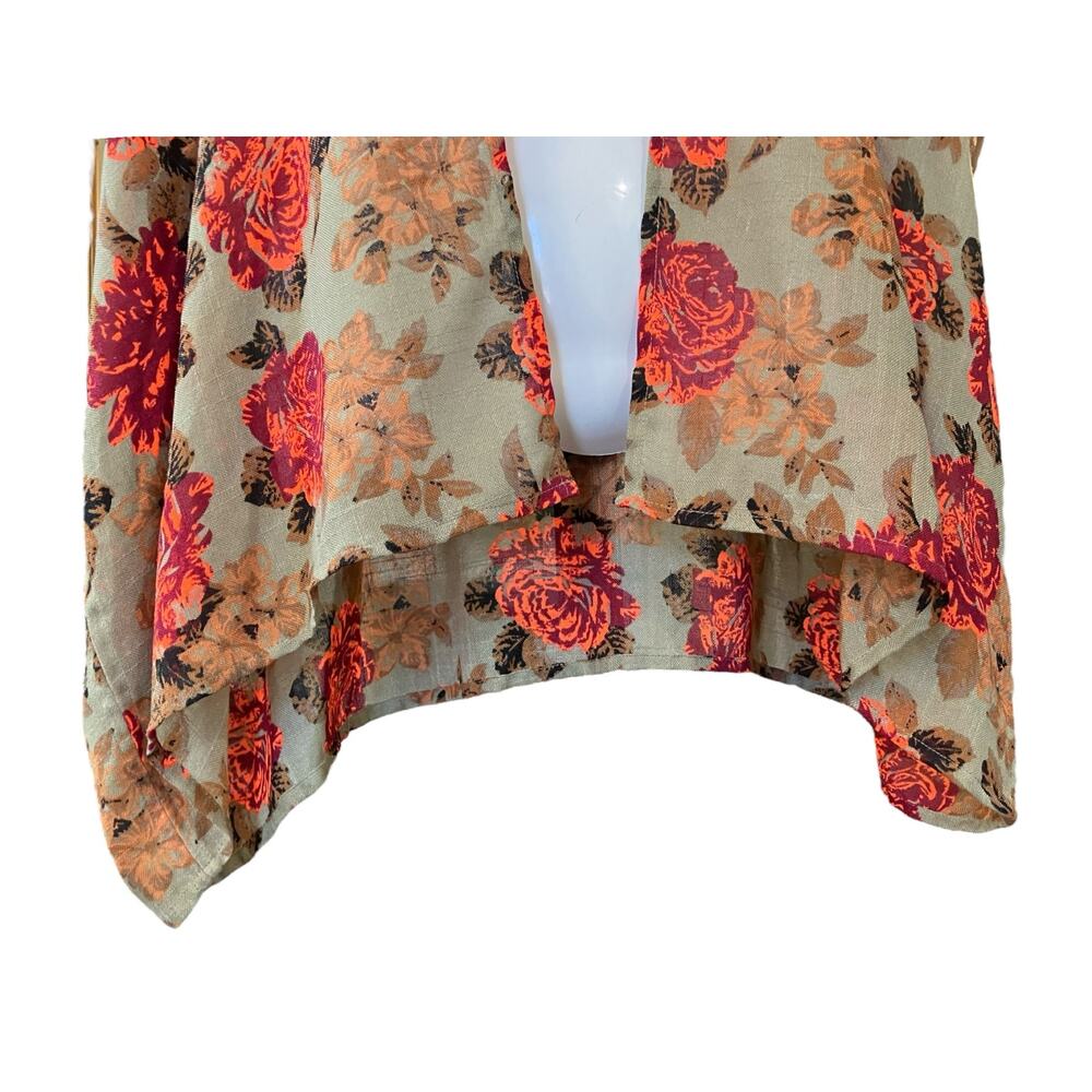 Gold Coast Women's Multicolor Floral Lightweight Open Front Kimono | Size OSFM - Picture 3 of 10